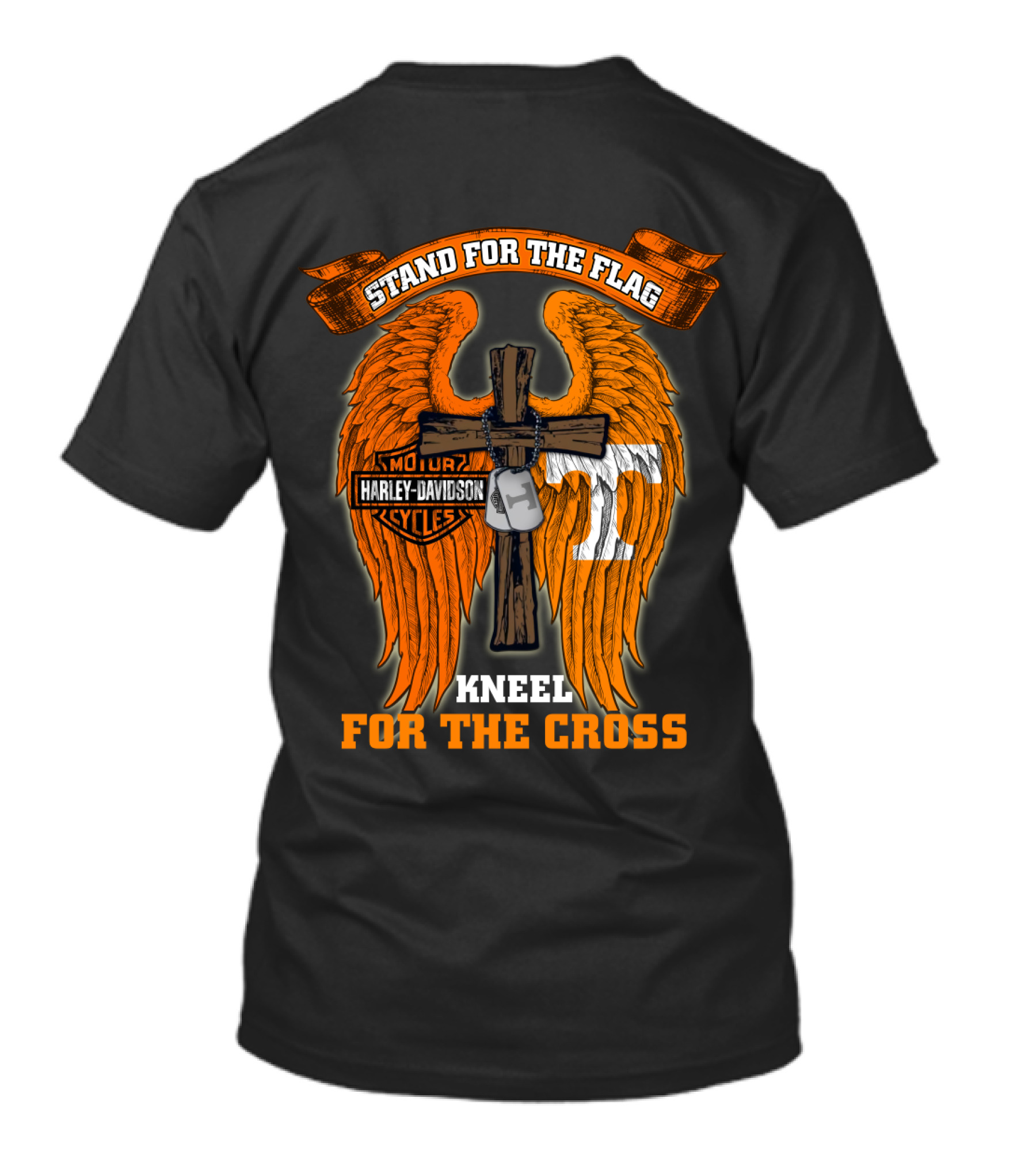 Harley Davidson Tennessee Volunteers Stand For The Flag Kneel For The Cross T-Shirt