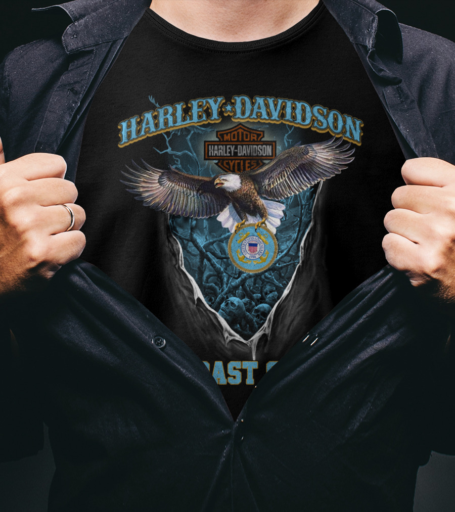 Harley Davidson U.s. Coast Guard Eagle Motor Cycles T-Shirt