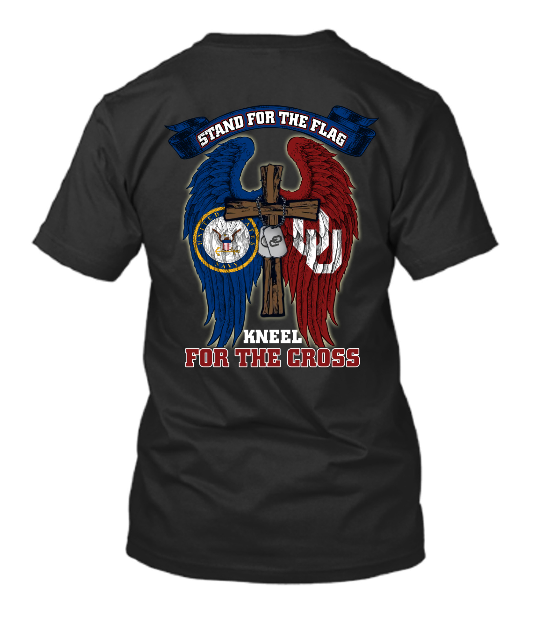 Stand For The Flag Kneel For The Cross Us Navy Oklahoma Sooners T-Shirt