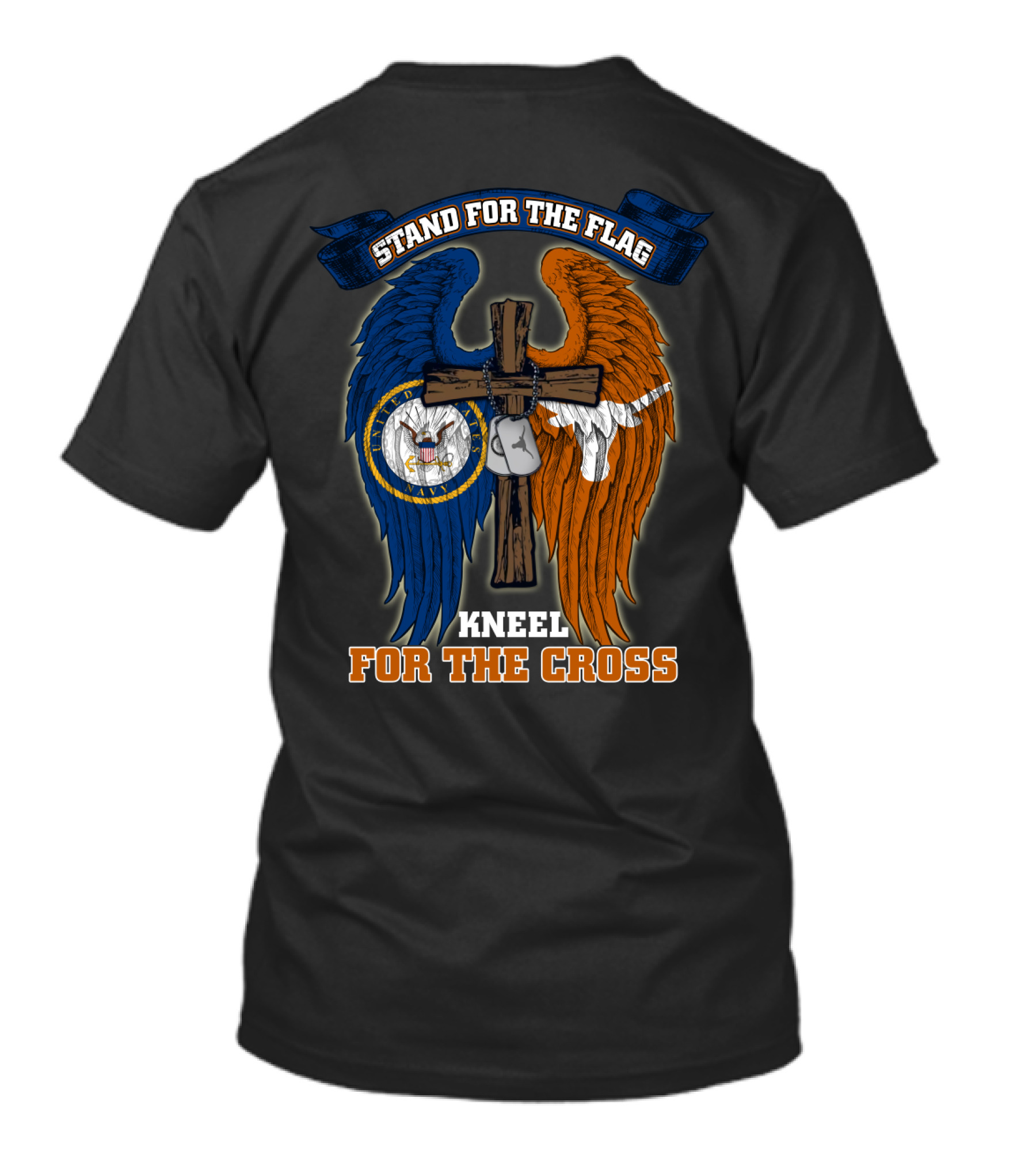 Stand For The Flag Kneel For The Cross Us Navy Texas Longhorns T-Shirt