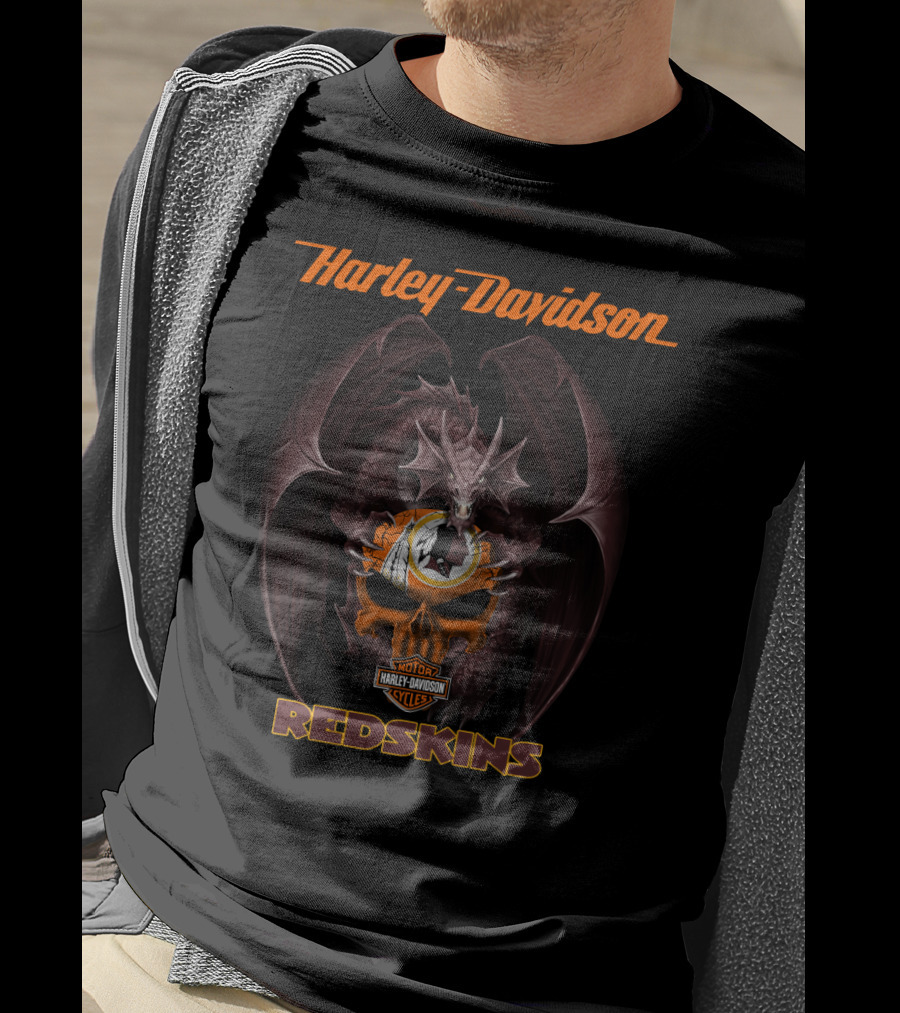 Harley Davidson Redskins Dragon Motorcycle Cycles T-Shirt