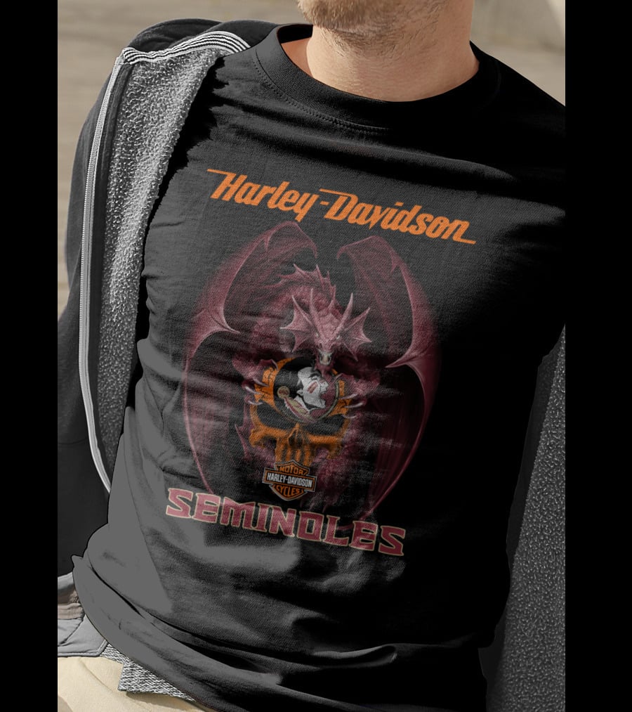 Harley Davidson Seminoles Dragon Florida State Seminoles T-Shirt