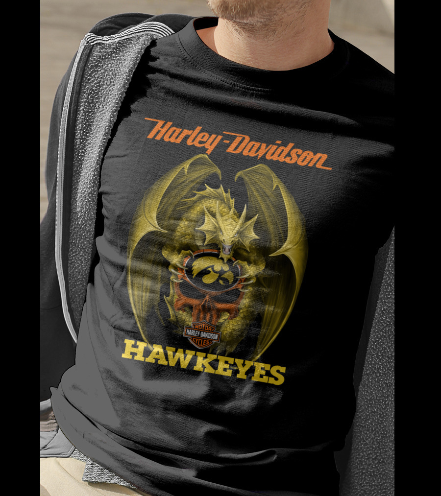 Harley Davidson Iowa Hawkeyes Dragon T-Shirt