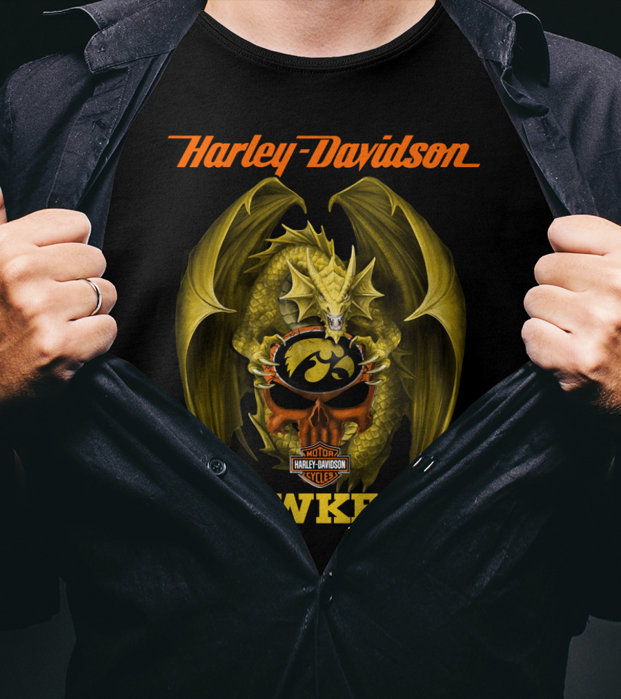 Harley Davidson Iowa Hawkeyes Dragon T-Shirt