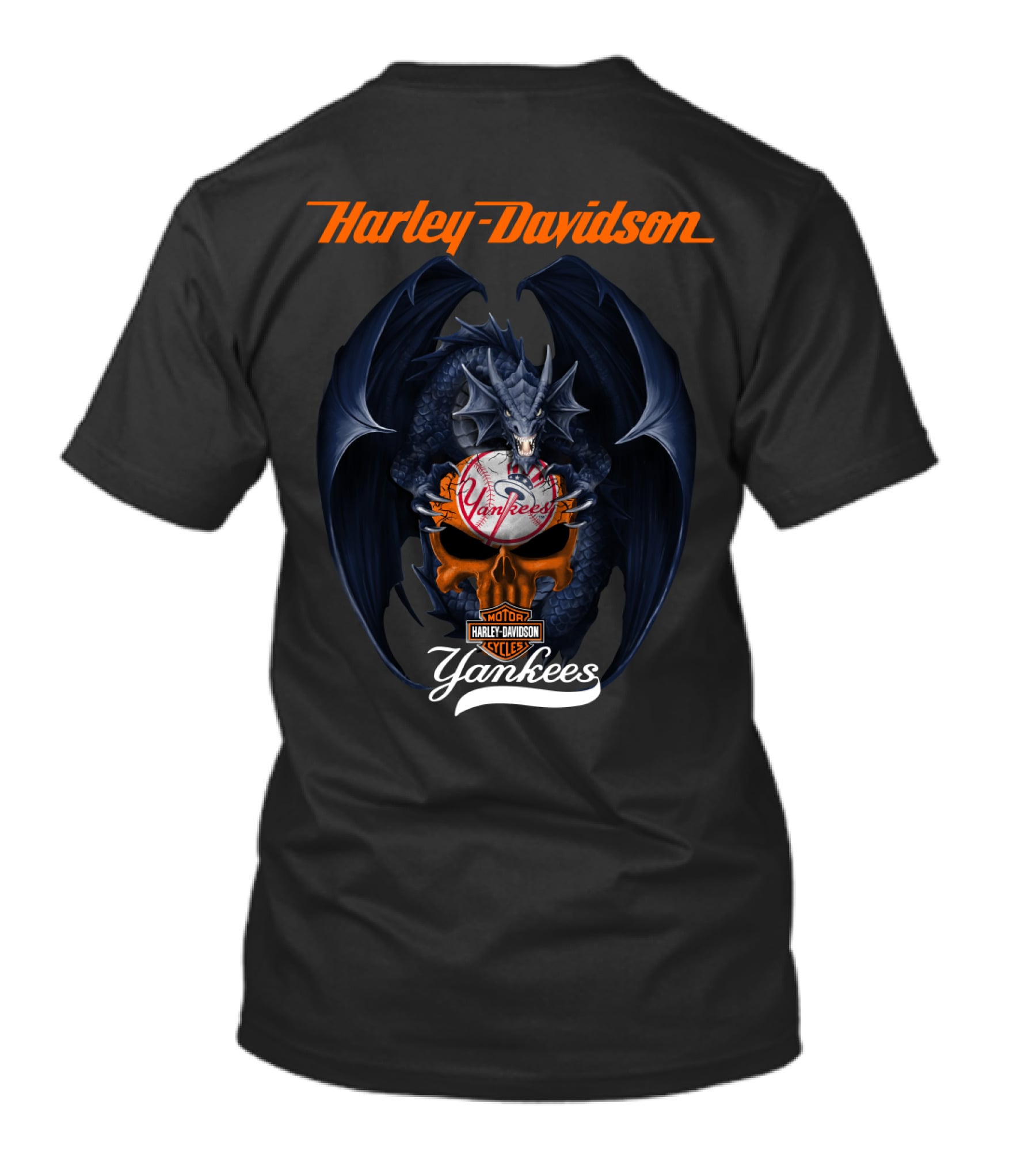 Harley Davidson Yankees Dragon Motor Cycles T-Shirt