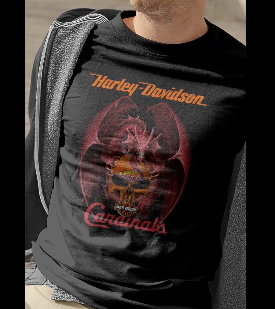 Harley Davidson St Louis Cardinals Dragon T-Shirt