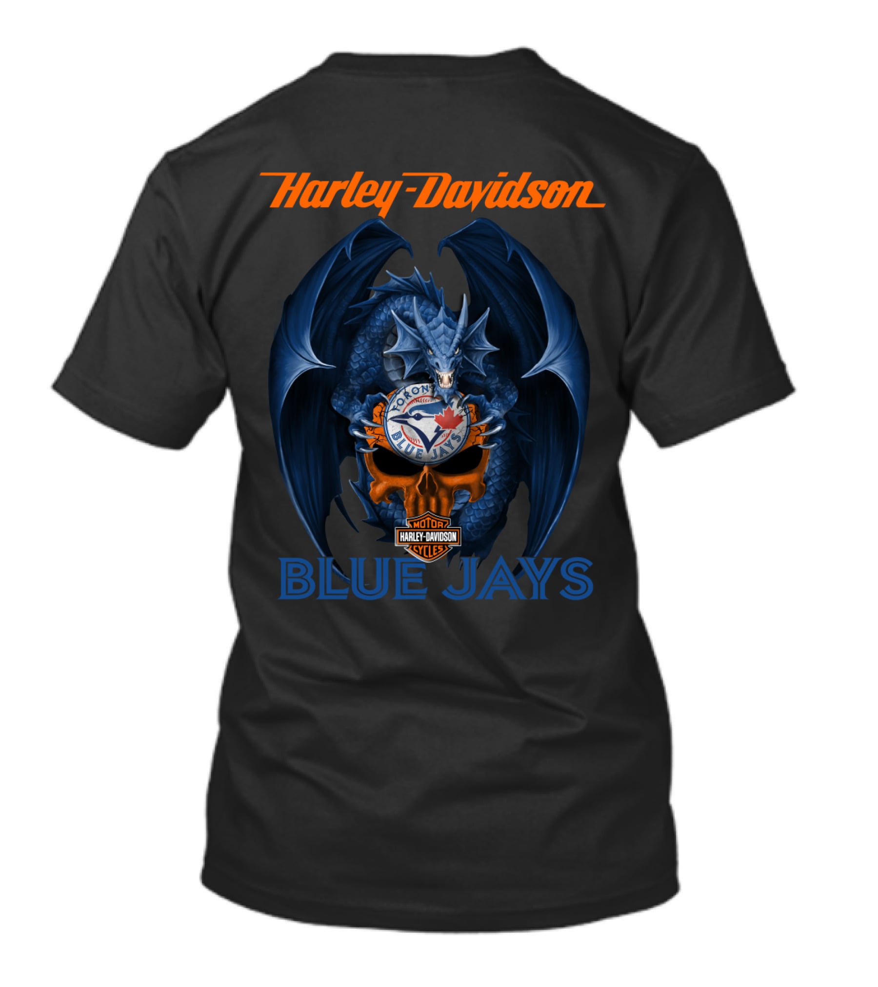 Harley Davidson Toronto Blue Jays Dragon Motor Cycles T-Shirt