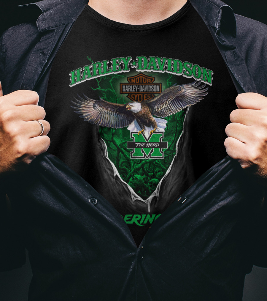 Harley Davidson Motorcycles Marshall Thundering Herd The Herd Eagle T-Shirt