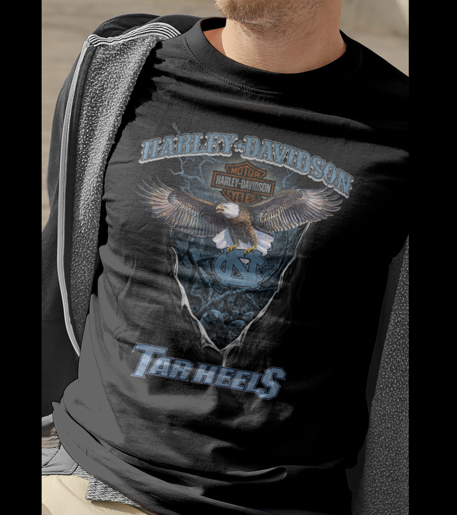 Harley Davidson Motor Cycles North Carolina Tar Heels T-Shirt