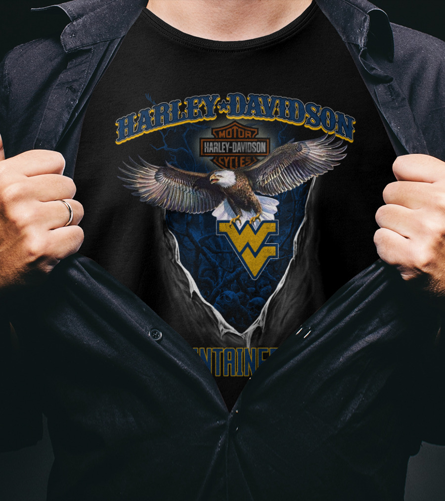 Harley Davidson Motor West Virginia Mountaineers Eagle T-Shirt