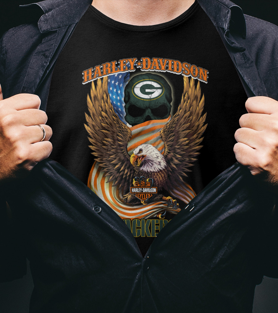 Harley Davidson Packers Hl6 Nfl Green Bay Eagle T-Shirt