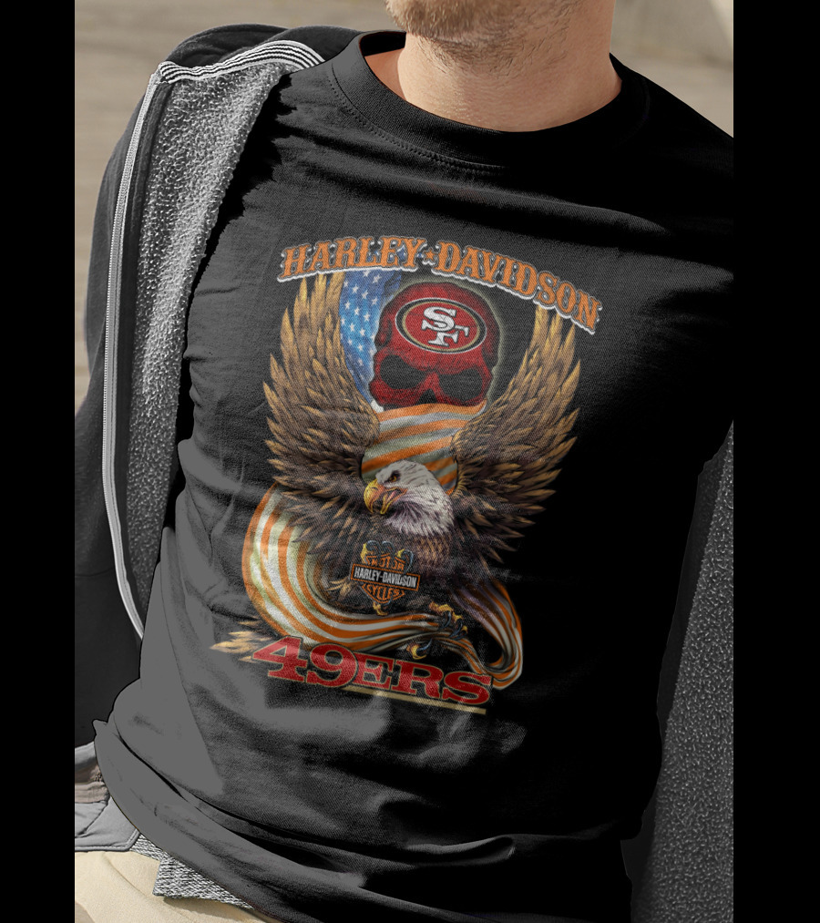 Harley Davidson Sf 49ers Eagle Usa Nfl 49ers T-Shirt