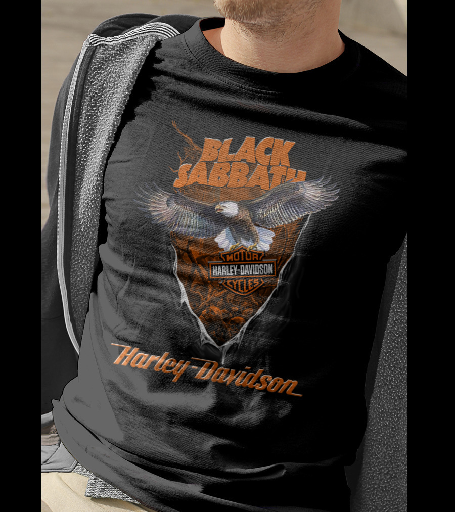 Black Sabbath Harley Davidson Motorcycles Eagle T-Shirt