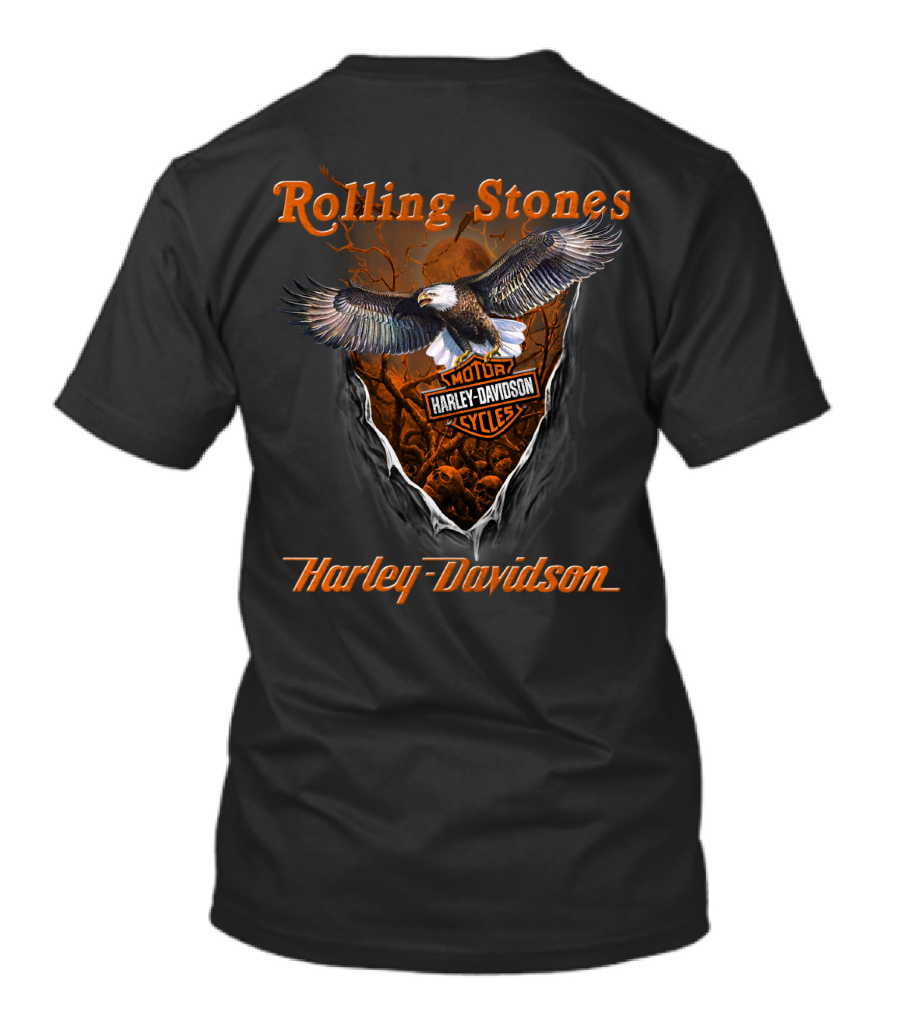Rolling Stones Harley Davidson Eagle Motorcycles T-Shirt