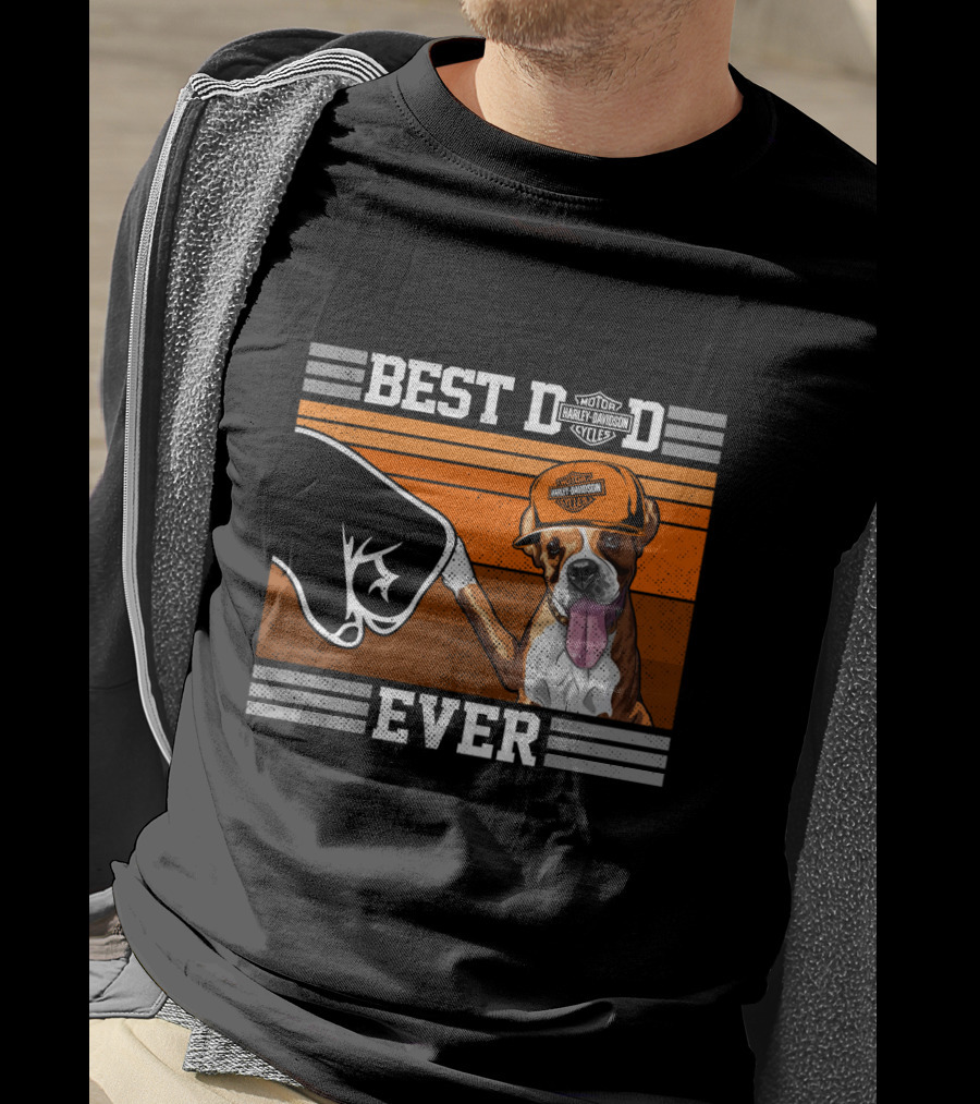 Best Dad Ever Harley Davidson Boxer Motorcycles T-Shirt
