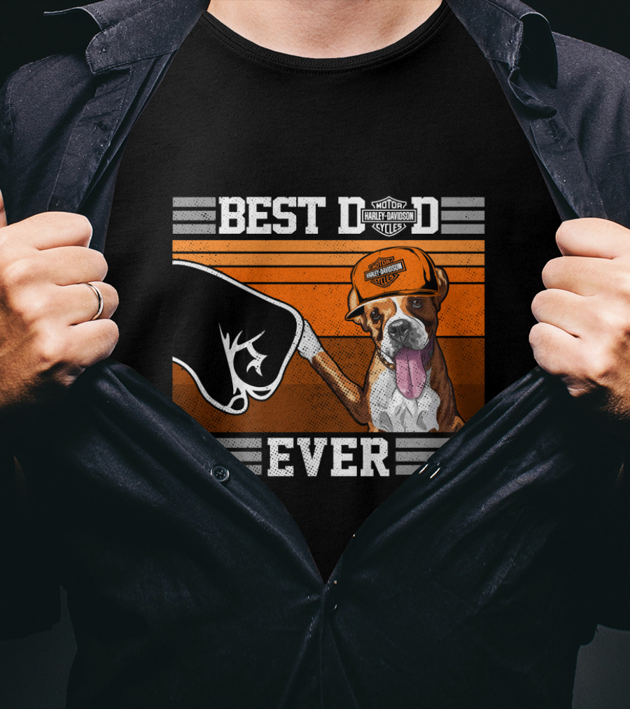 Best Dad Ever Harley Davidson Boxer Motorcycles T-Shirt