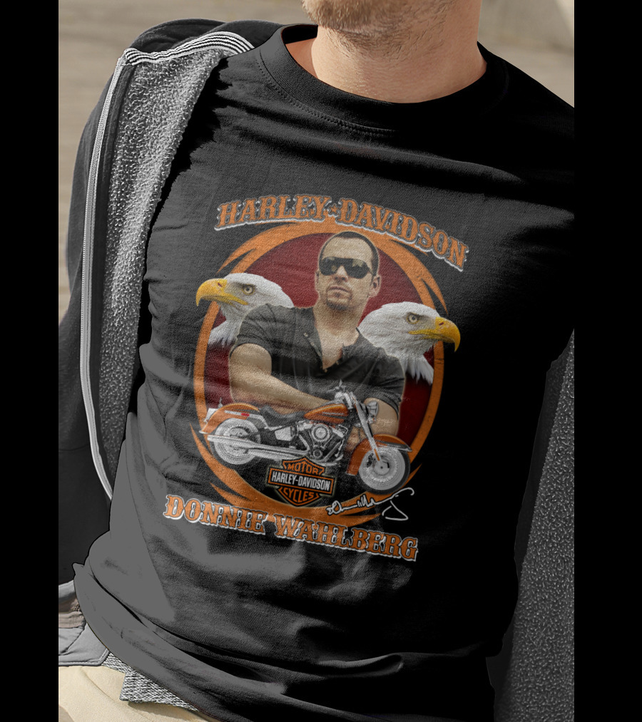 Harley Davidson Motorcycles Donnie Wahlberg Eagles T-Shirt