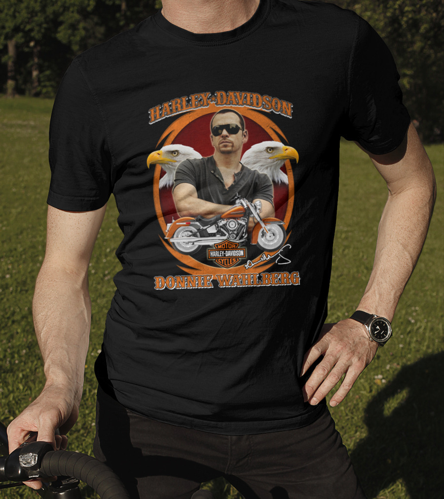 Harley Davidson Motorcycles Donnie Wahlberg Eagles T-Shirt