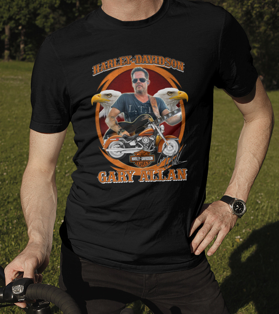 Harley Davidson Motor Cycles Gary Allan L Til Eagles T-Shirt