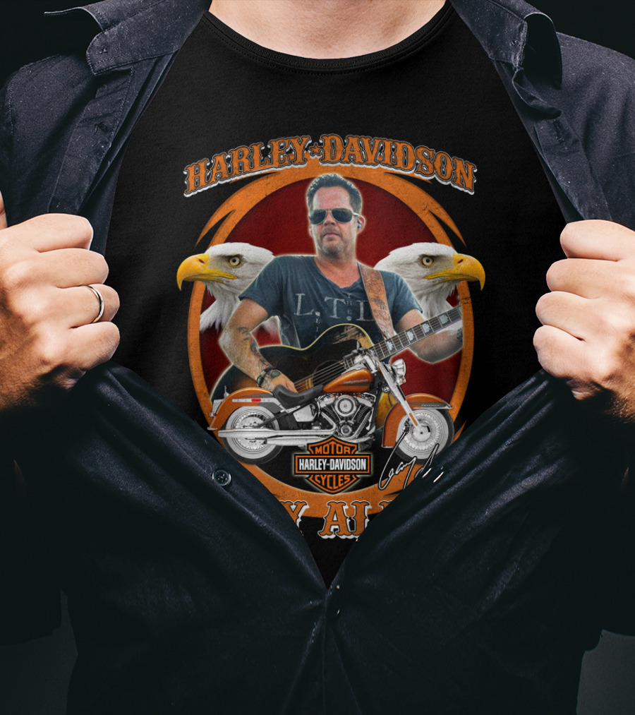 Harley Davidson Motor Cycles Gary Allan L Til Eagles T-Shirt