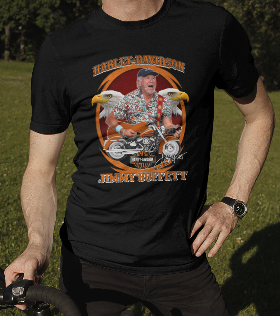 Harley Davidson Motor Cycles Jimmy Buffett Eagles T-Shirt
