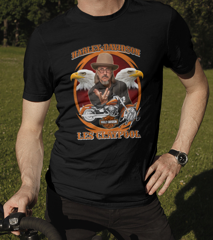 Harley Davidson Motor Cycles Les Claypool Eagles Motorcycle T-Shirt