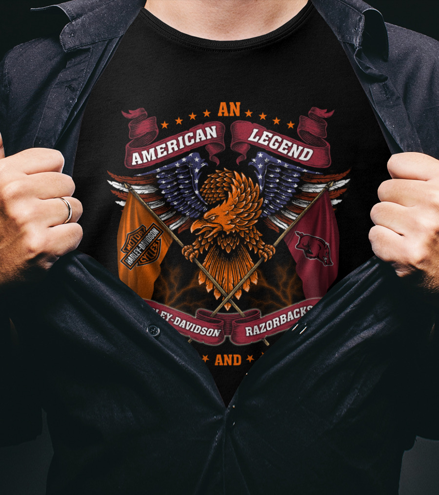 American Legend Harley Davidson Arkansas Razorbacks T-Shirt