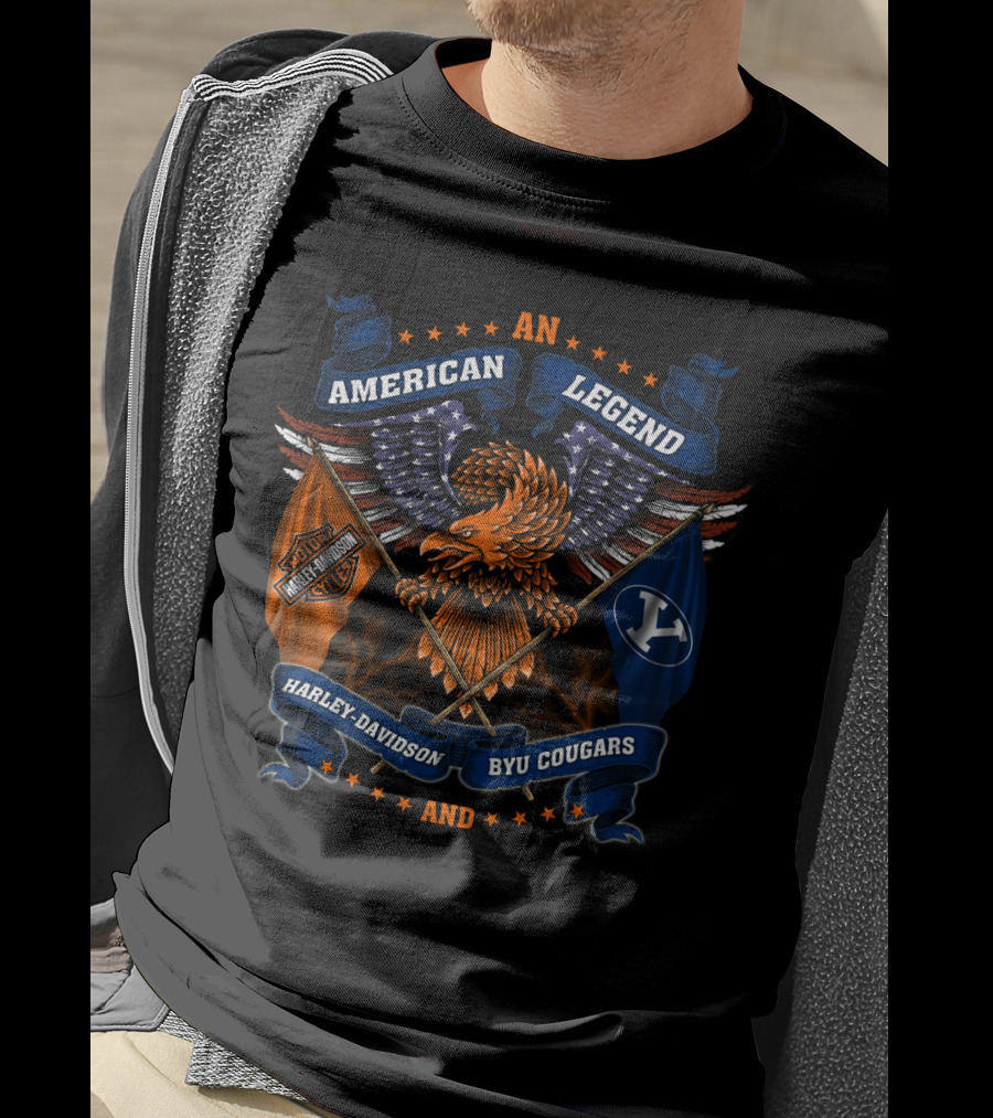 An American Legend Harley Davidson Byu Cougars T-Shirt