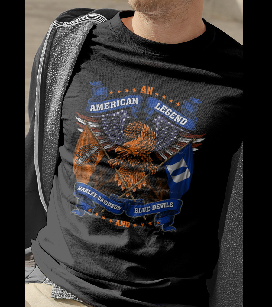 An American Legend Harley Davidson Blue Devils T-Shirt