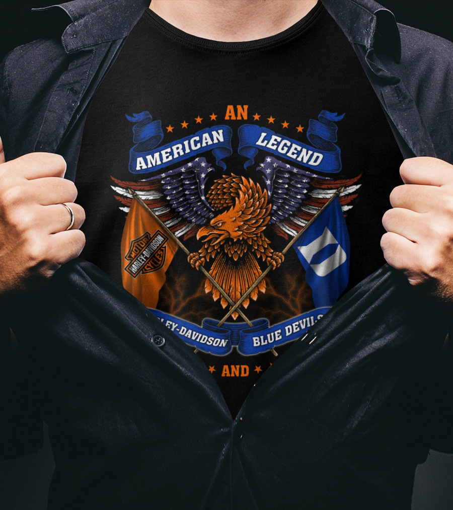 An American Legend Harley Davidson Blue Devils T-Shirt
