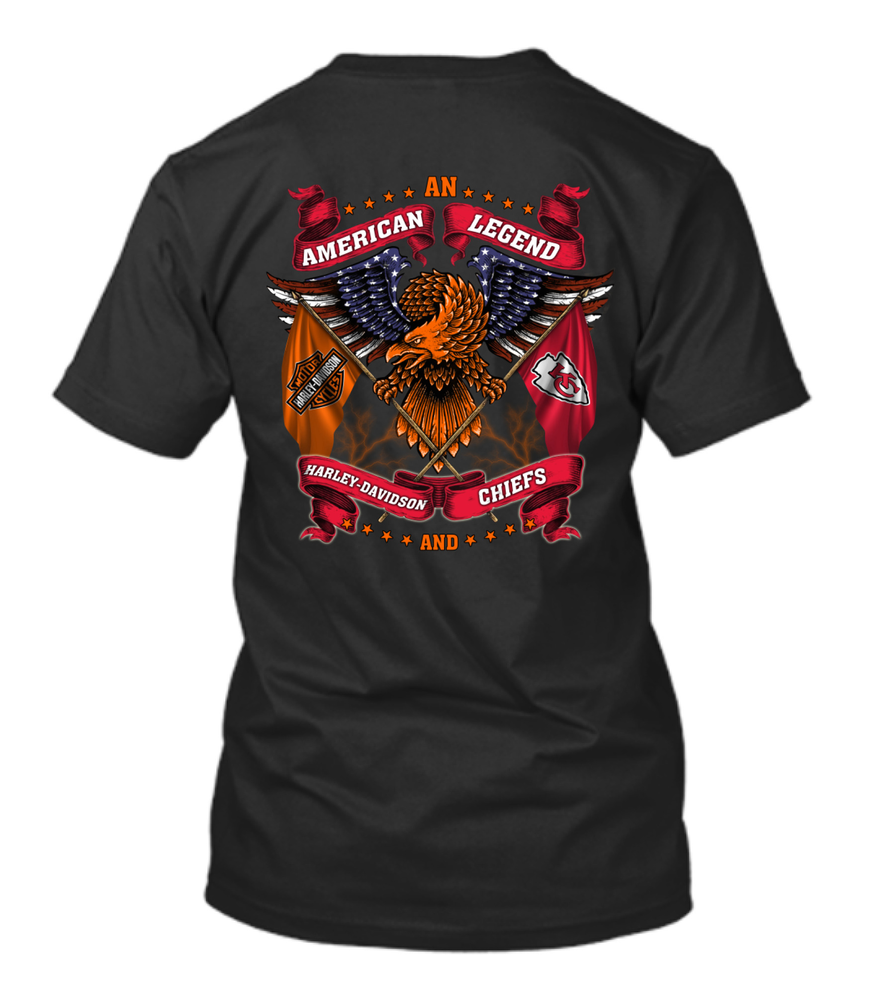 An American Legend Harley Davidson And Chiefs T-Shirt