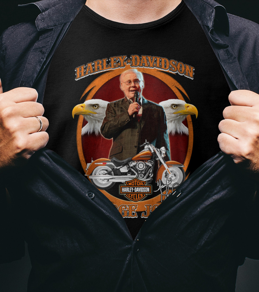 Harley Davidson Motor Cycles George Jones Eagle Motorcycle T-Shirt