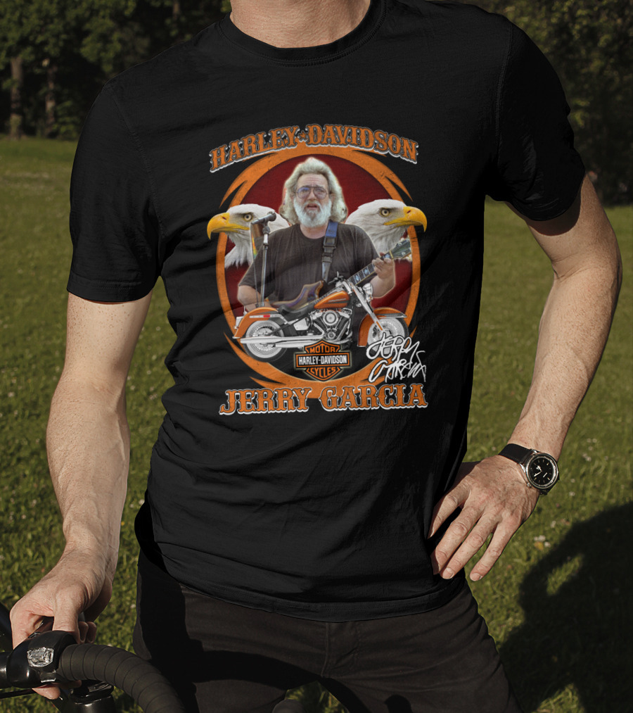 Harley Davidson Motor Cycles Jerry Garcia Motorcycle Eagles T-Shirt
