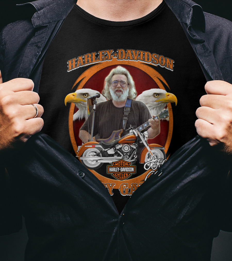 Harley Davidson Motor Cycles Jerry Garcia Motorcycle Eagles T-Shirt