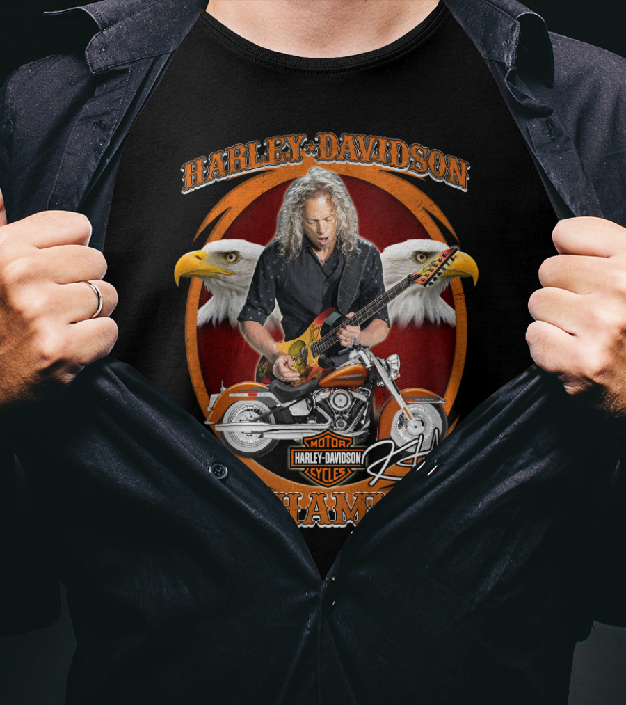 Harley Davidson Kirk Hammett Motor Cycles T-Shirt