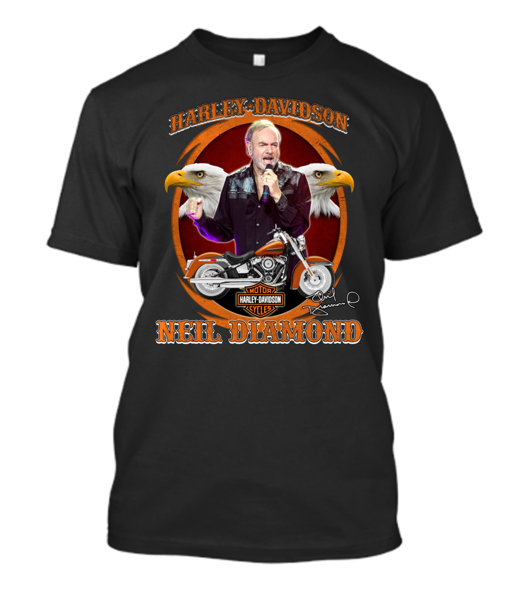 Harley Davidson Motor Cycles Neil Diamond Eagles T-Shirt
