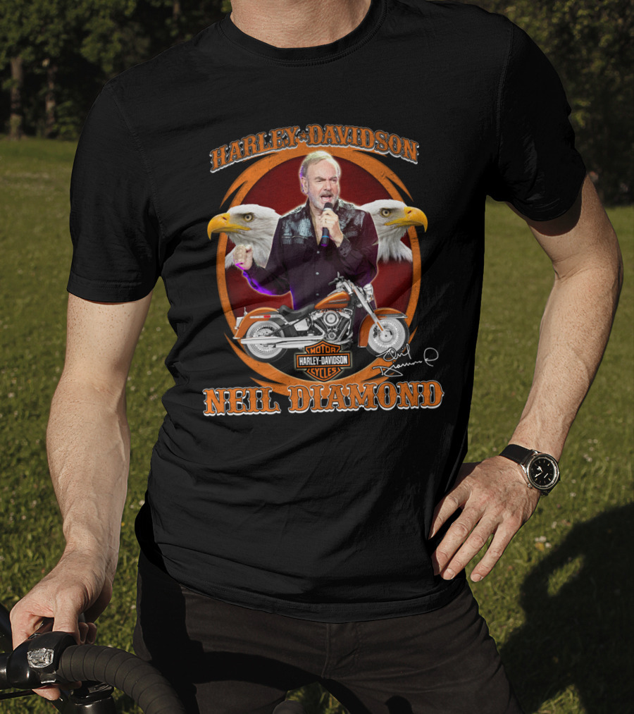 Harley Davidson Motor Cycles Neil Diamond Eagles T-Shirt