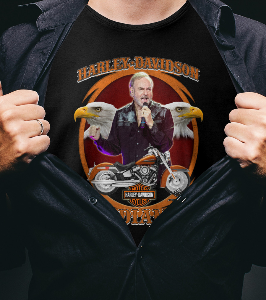 Harley Davidson Motor Cycles Neil Diamond Eagles T-Shirt