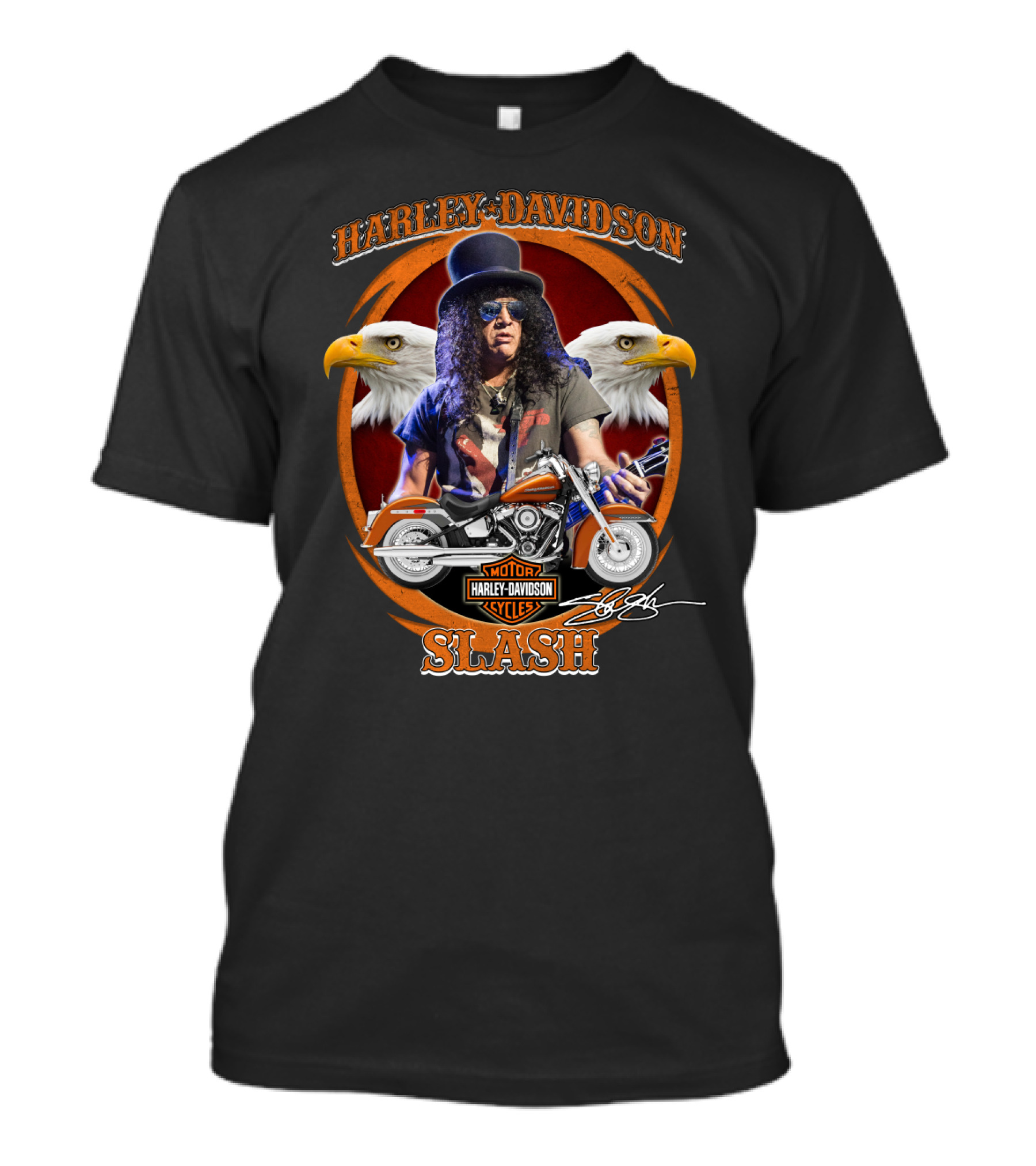 Harley Davidson Motor Cycles Slash Eagles T-Shirt