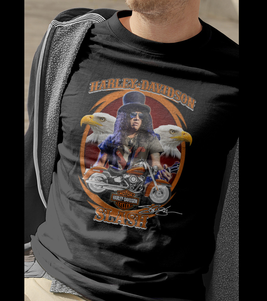 Harley Davidson Motor Cycles Slash Eagles T-Shirt