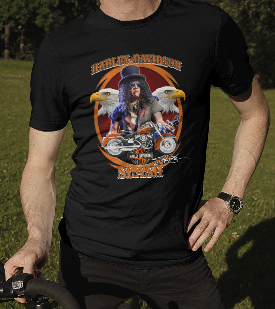 Harley Davidson Motor Cycles Slash Eagles T-Shirt
