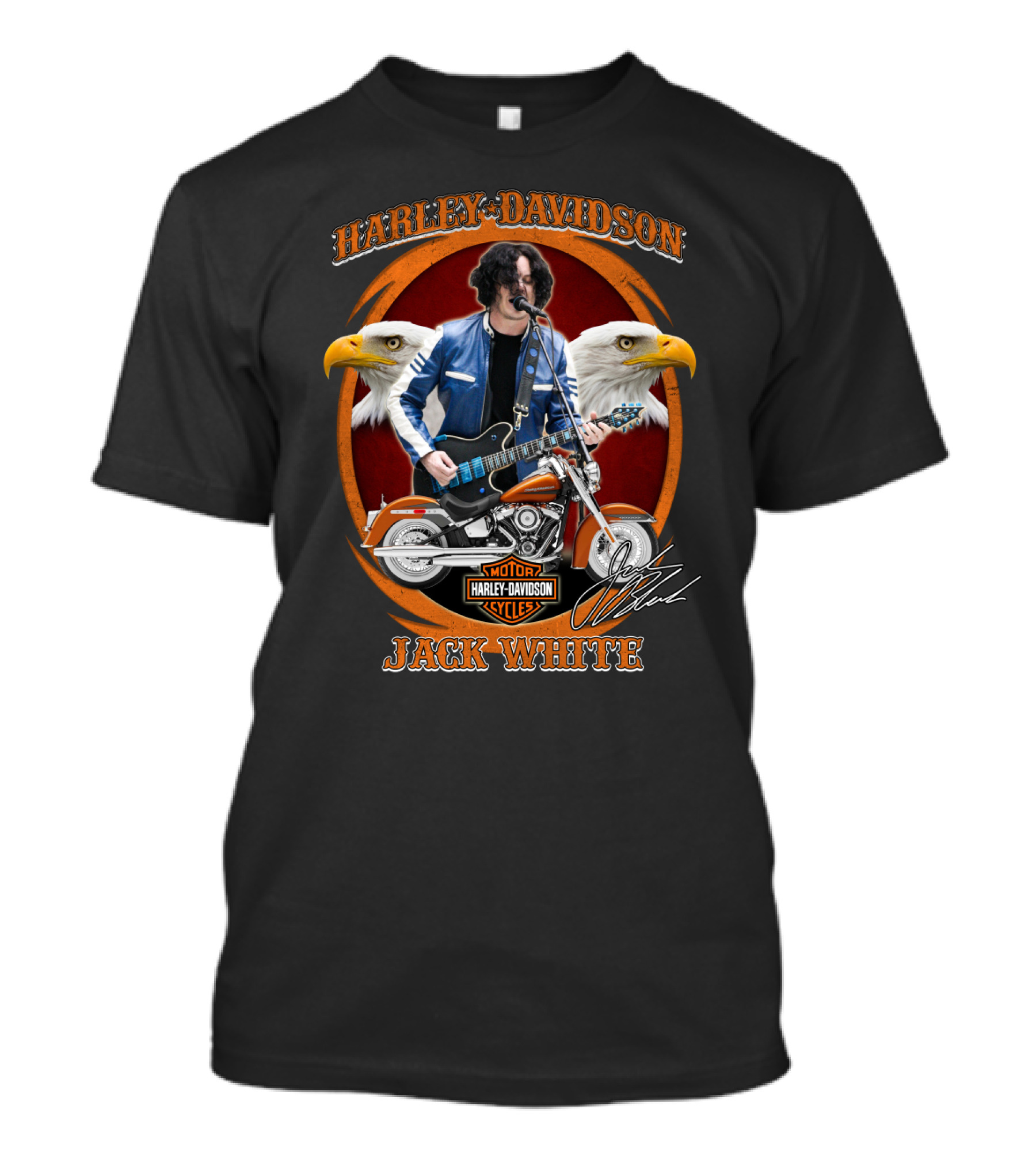 Harley Davidson Jack White Motorcycles Eagles T-Shirt