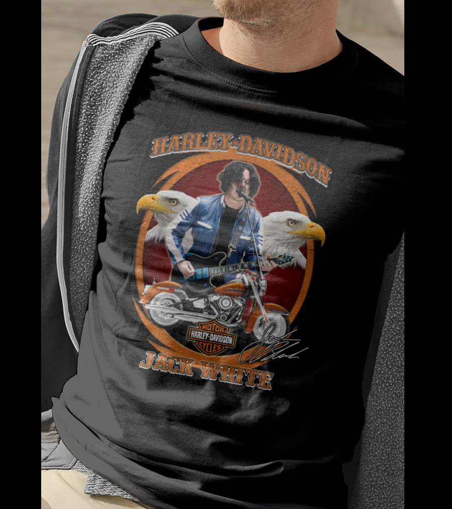 Harley Davidson Jack White Motorcycles Eagles T-Shirt