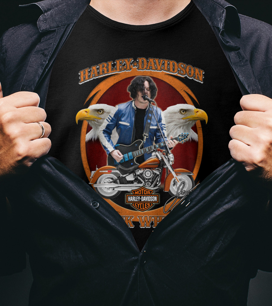 Harley Davidson Jack White Motorcycles Eagles T-Shirt