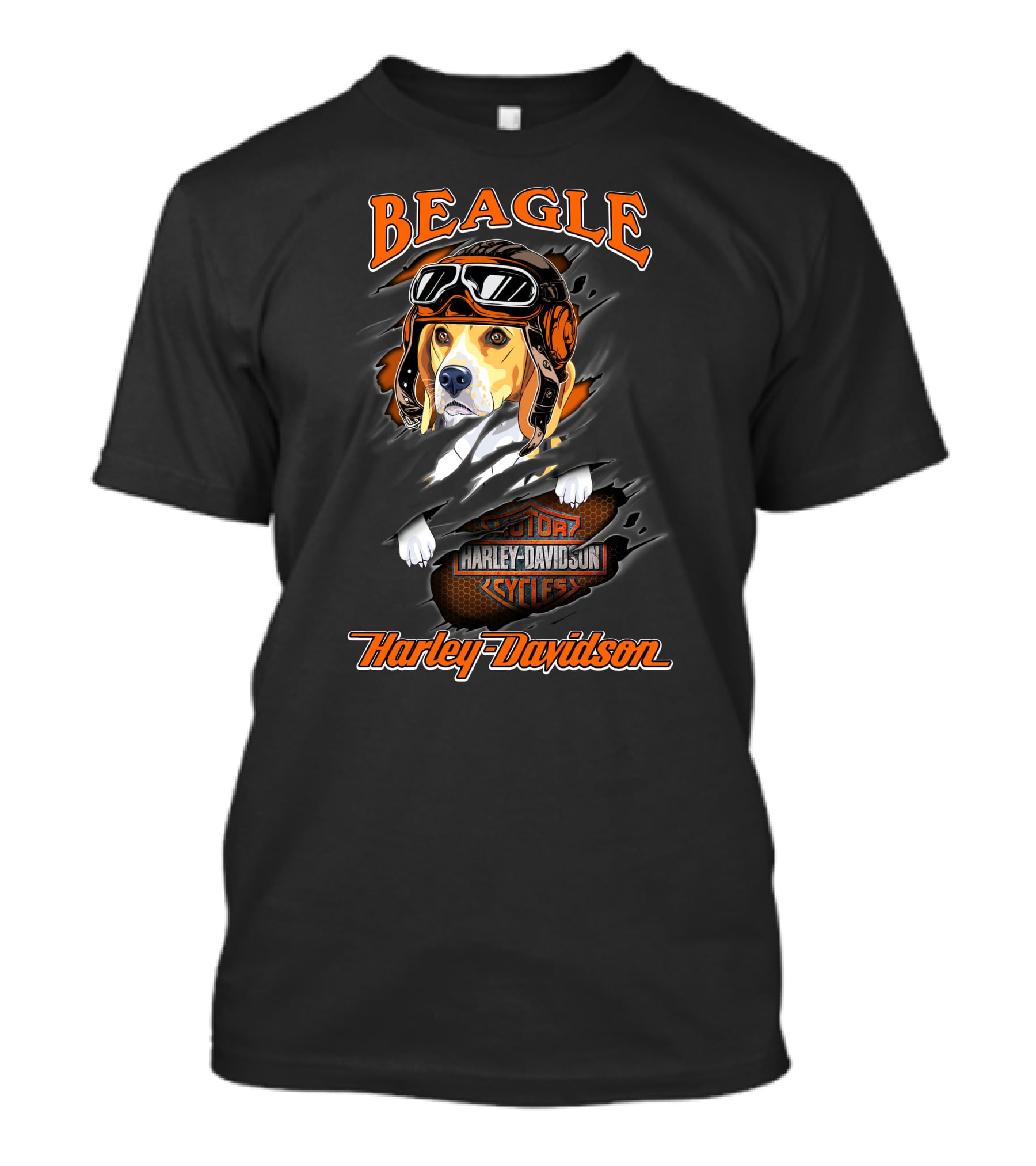 Beagle Harley Davidson Motorcycles Cycles T-Shirt