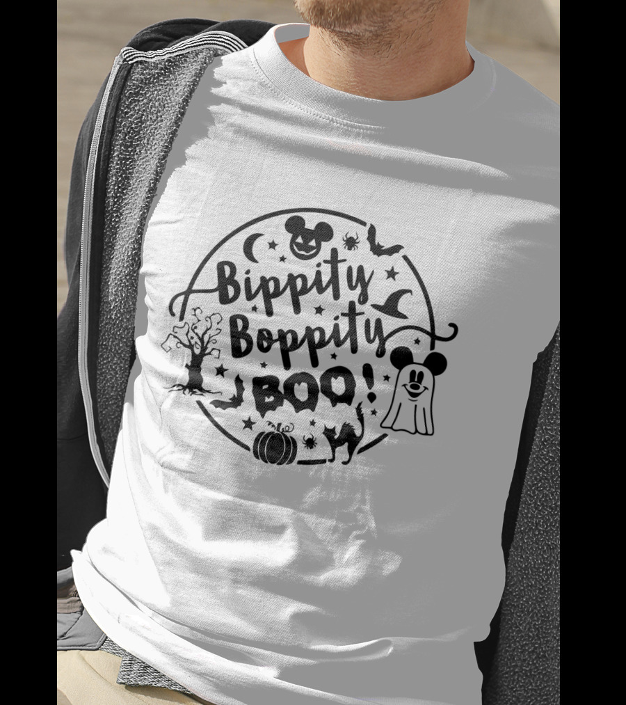 Bippity Boppity Boo Halloween Mickey Ghost Pumpkin And Bat Magic T-Shirt