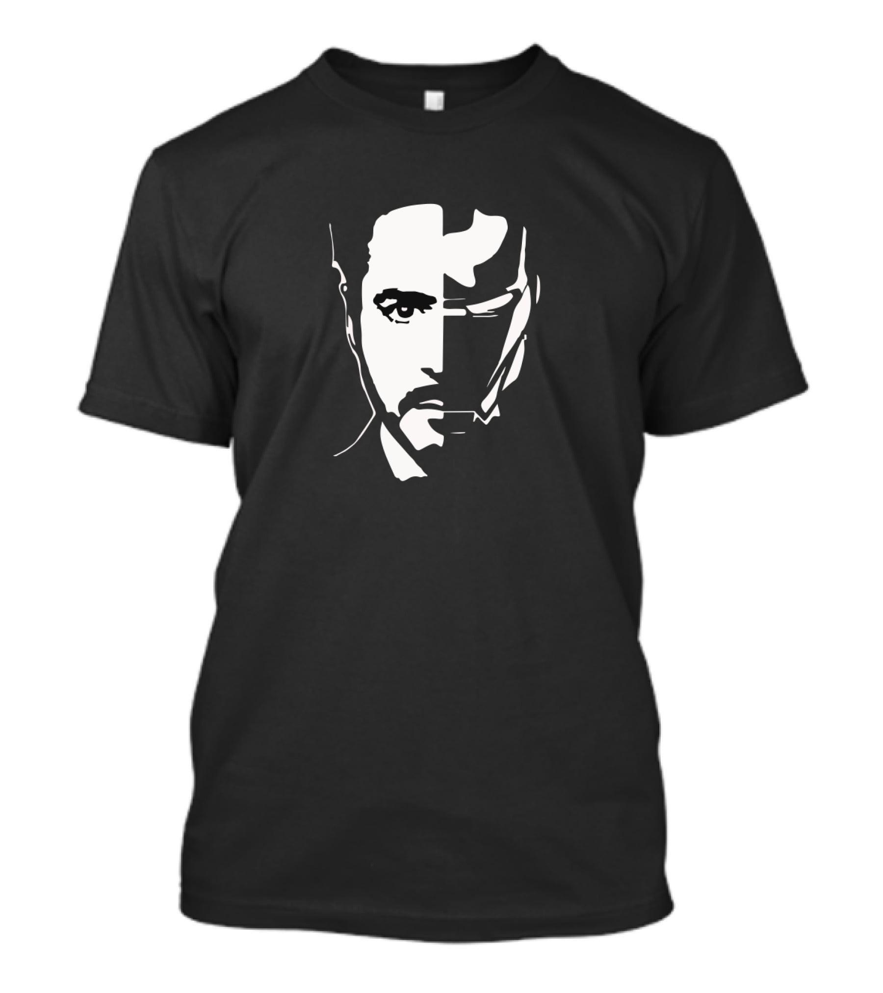 Iron Face Stark Split Hero Mask T-Shirt
