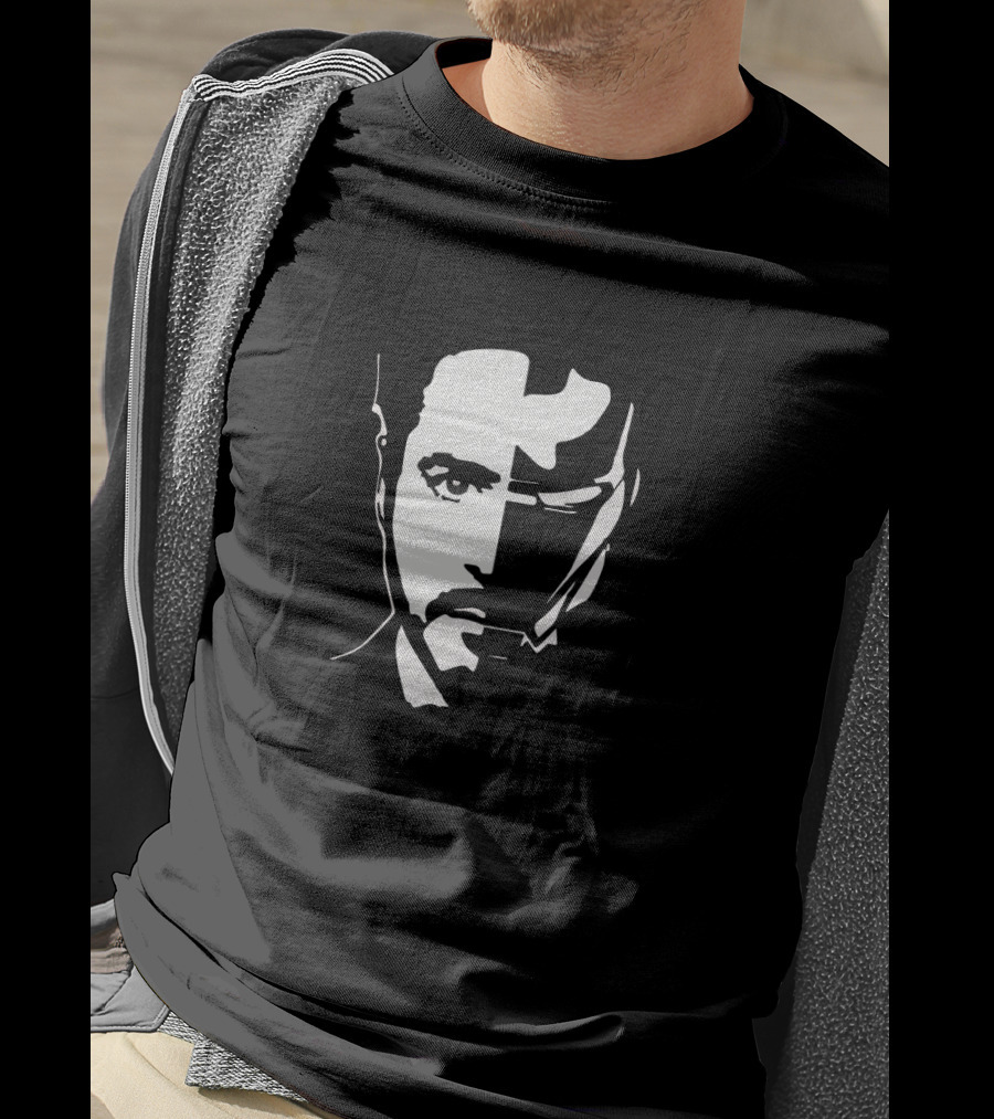 Iron Face Stark Split Hero Mask T-Shirt