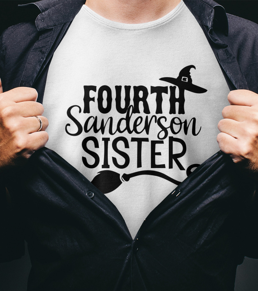 Fourth Sanderson Sister Witch Hat Broomstick T-Shirt