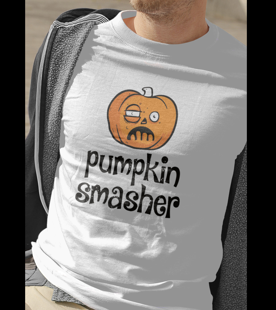 Pumpkin Smasher Funny Jack-O'-Lantern Face T-Shirt